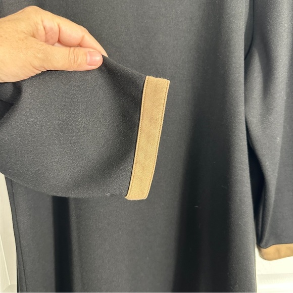 Coldwater Creek sz L/14 tunic, black w/brown trim, 3/4 sleeves, fall, autumn - Picture 9 of 10